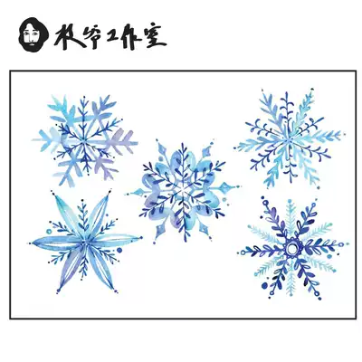 Zhi Ye snowflake tattoo sticker girl college light color hand-painted ins ears fingers collarbone white snow ice crystal snow Elf