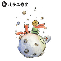 Zhi Ye Fox and little Prince tattoo stickers hand-painted light color ins girl College little Prince rose planet tatto