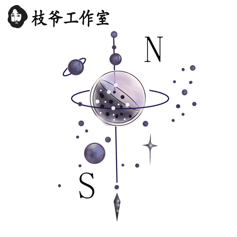 Branch Lord Magic Planet Tattoo Patch Girl College Ins Wind Letters Dream Pink Planet Drop Tattoo