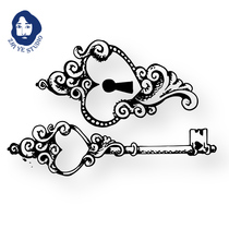 Zhi Ye original William Castle couple tattoo stickers men and women waterproof key lock court hipster retro tattoo