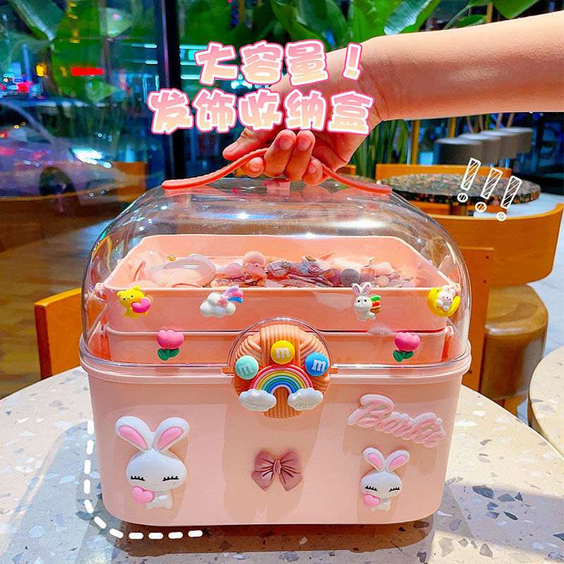 Girl Hair Accessories Containing Box Large Capacity Female Hair Stirrup Hairpin Clip Baby Head Rope First Accessories Box Children's Head Accessories Box-Taobao