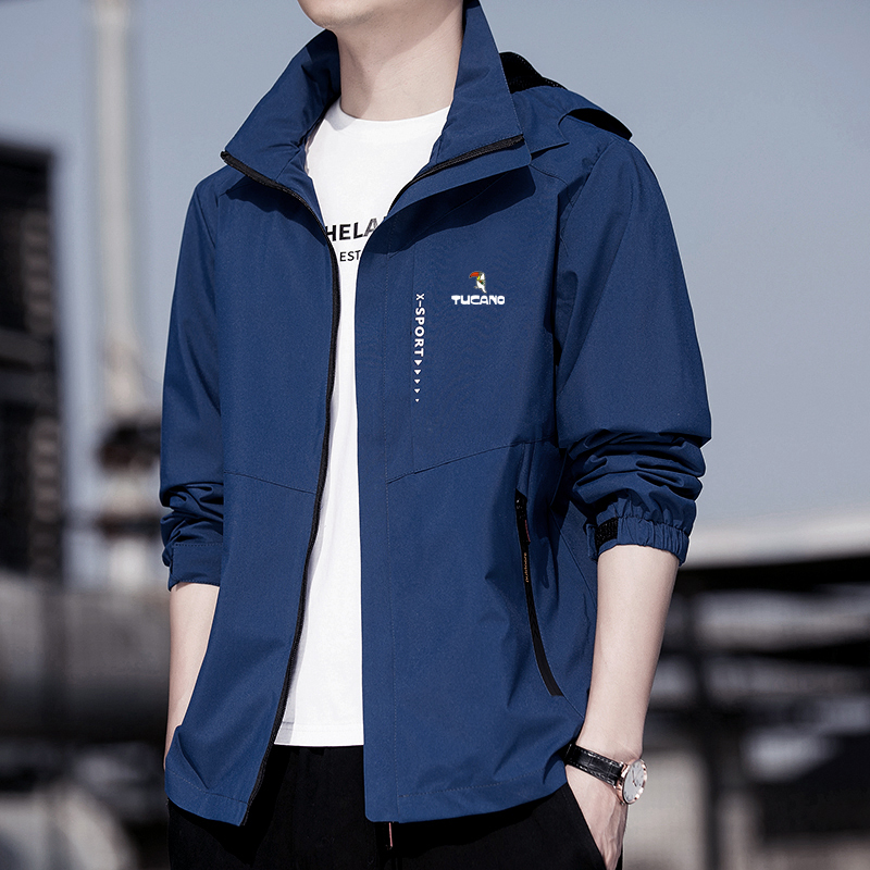 Woodpecker Spring and Autumn Jacket for Men, Large Size, Windproof, Waterproof, Thickened Sports Mountaineering Jacket, Windbreaker Coat