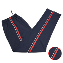Spring and summer season Chinese teacher a school dress pants same dark navy blue cotton inlaid with white fine red edge loose sports pants