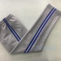 Cotton spring and summer autumn male student trousers light gray inlaid blue parallel bars school pants sports pants comfortable and breathable women
