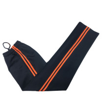 Spring summer and autumn season School pants dark navy sports students two bars orange red edge casual pants neutral mens and womens straight tube