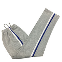 Autumn and winter school pants gray pants students two bars blue white edge cotton striped sports leisure neutral straight tube
