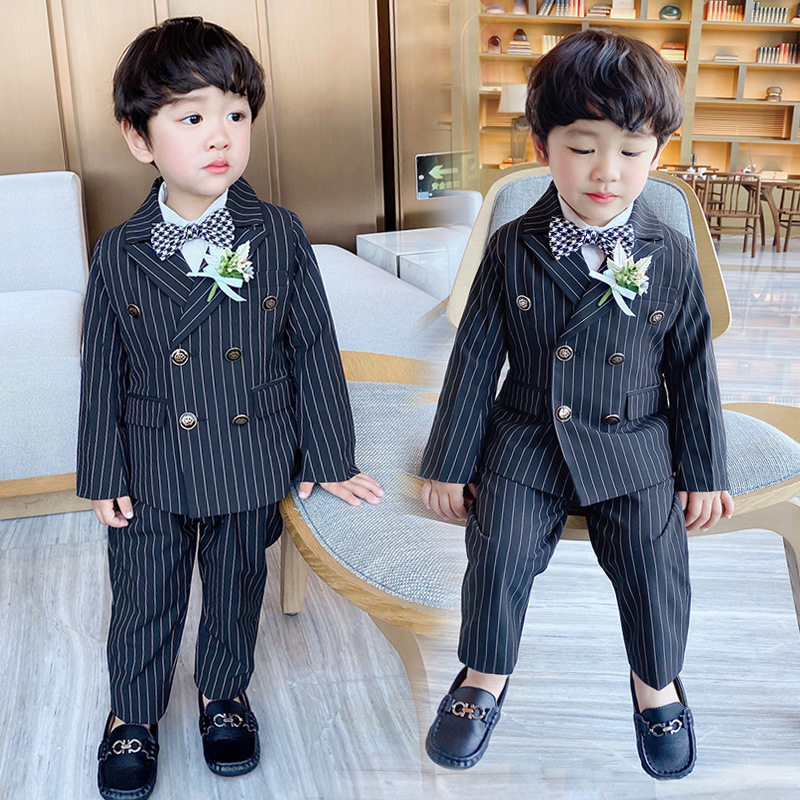Boys Dresses Children's Suits British Style Boys Flower Girl Suits Spring and Autumn Piano Catwalk Show Host Performances