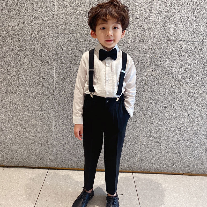 Boys suit autumn children's suit boy 2021 new flower girl dress baby bag pants handsome show