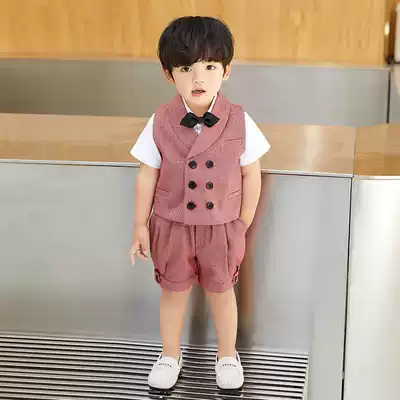 Baby year-old dress Men's children's suit suit Spring and summer children's baby birthday party suit casual Western style