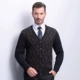 Áo len đan len nam Hoành Hương mùa xuân và mùa thu Áo len cổ chữ V đan len Trung niên và cũ hơn Jacquard Dad Pocket Sweater Men - Cardigan