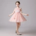 Cô gái váy sợi mịn váy công chúa trẻ em tính khí người dẫn chương trình biểu diễn piano trang phục cô gái nhỏ váy sinh nhật - Váy trẻ em