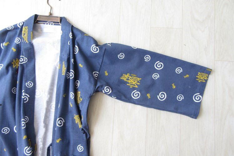 Áo kimono yukata nữ mùa xuân và mùa hè cotton áo choàng nam áo len kích thước lớn dịch vụ gia đình và đồ ngủ hoạt hình gió dệt kim cotton áo choàng ngủ nam nữ