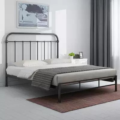 Iron bed single bed Nordic simple bedroom 1 51 8 meters thick double bed dormitory iron bed frame Net red princess bed