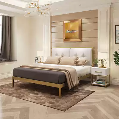 Nordic wrought iron double bed 1 8 meters 1 5 meters 1 2 meters bed iron bed frame princess bed iron frame bed single bed Golden Bed