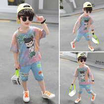 Boys summer clothes 3 sets 4 children 5 net red 6 boys 7 fashionable 8 foreign style handsome summer childrens clothes trendy clothes years old