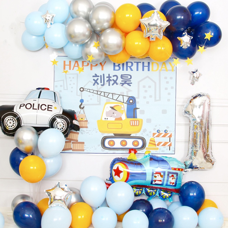 Children's Boys Birthday Theme Party Hotel Decorated Car Car Aircraft Transport Balloon Package