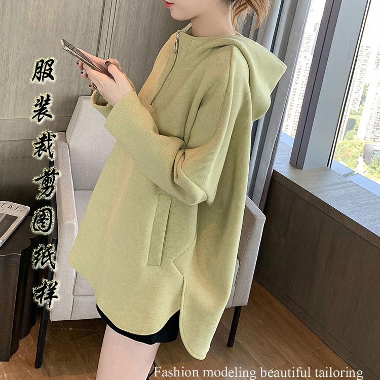 Spring Autumn Season New Thick Cotton T Lian Hat Jacket Paper Sample Woman in Long Edition Loose Blouse plate Cut Drawings