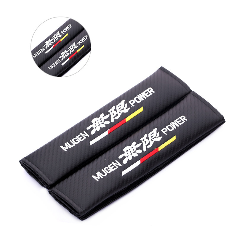 Unlimited WRC seat belt cover for Honda modified carbon fiber car leather seat belt protector
