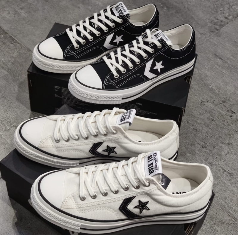 Converse All Star Classic Men's and Women's Low-Top Black and White Star Arrow Canvas Shoes Casual Shoes 164057C 164058C