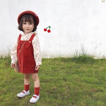 Girl Light Core Suede Harness Skirt Child Baby Spring Autumn Ocean Korea Version Children Skirt Autumn Dress Princess Dresses Dress Dress