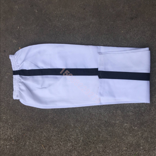 Drum trousers, white trousers with red border, band trousers, marching trousers, blue border and black border