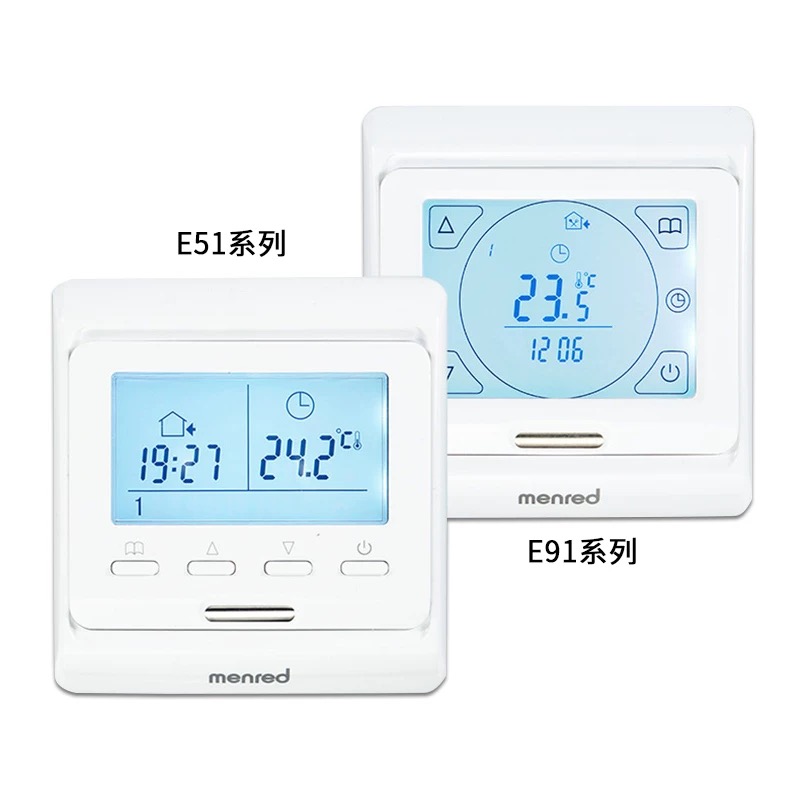 Menred Manruide touch screen thermostat plumbing E91 713 electric heating E91 716 wall-hung furnace E91 723