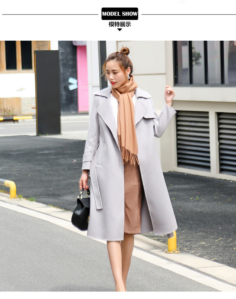 [钱多多] 17128 alpaca Albak làm bằng tay hai mặt áo cashmere áo áo phao nữ hàng hiệu