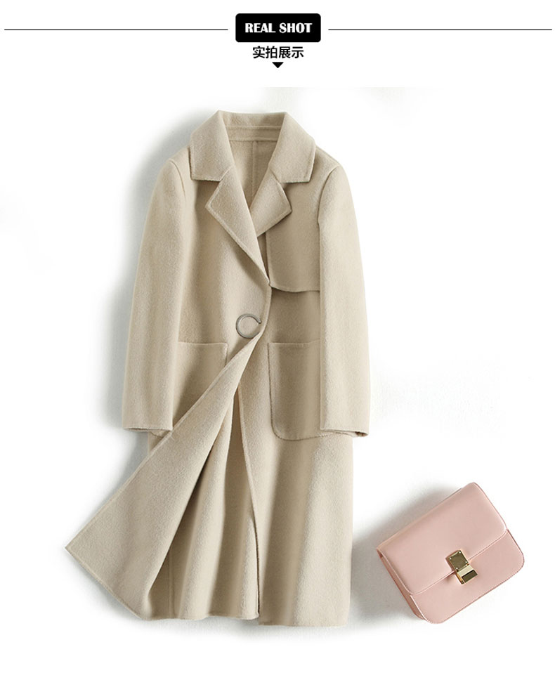 [Mid more] C từ khóa làm bằng tay Albaka alpaca hai mặt cashmere áo 9006 áo khoác nhẹ nữ