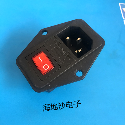 AS-07 AC power outlet 10A 250V with fuse seat boat type with lamp 3-foot switch socket full copper