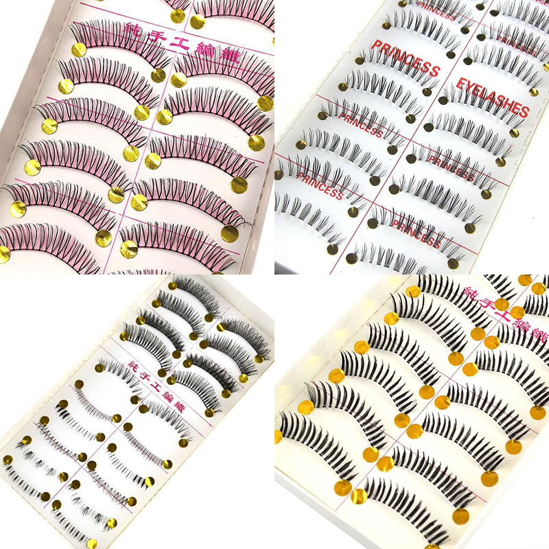 Handmade Fake Eyelashes Transparent Infarct Natural Nude Makeup Dense Crossed Eyelashes Lengthened Colored Eyelashes Makeup Artist Stand Out