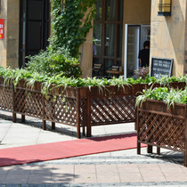 Anti-corrosion wood flower box hotel decorative fence flower pot hanger climbing vine rectangular grid flower trough hotel partition flower stand