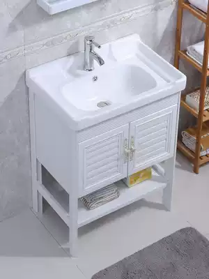Floor-to-ceiling washbasin Small apartment space aluminum cabinet combination balcony Ceramic integrated washbasin powder room bathroom cabinet