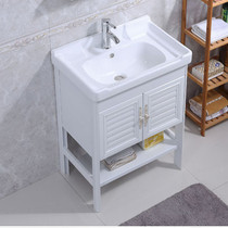 Floor-to-ceiling washbasin Small apartment space aluminum cabinet combination balcony Ceramic one-piece washbasin bathroom bathroom cabinet