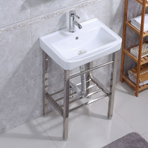 Washbasin Ceramic stainless steel bracket washbasin Balcony floor-to-ceiling washbasin Small apartment bathroom Wall-mounted