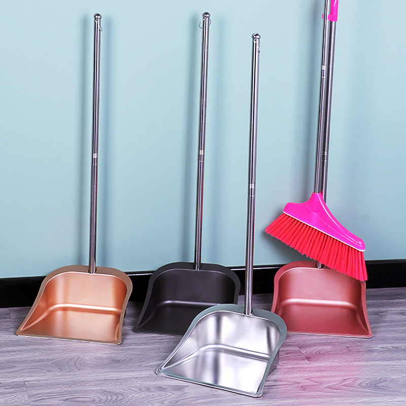 New Trash Shovel Thickened Stainless Steel Home Sweeping Dustpan Colorful Trash Bucket Single Dustpan Size bucket