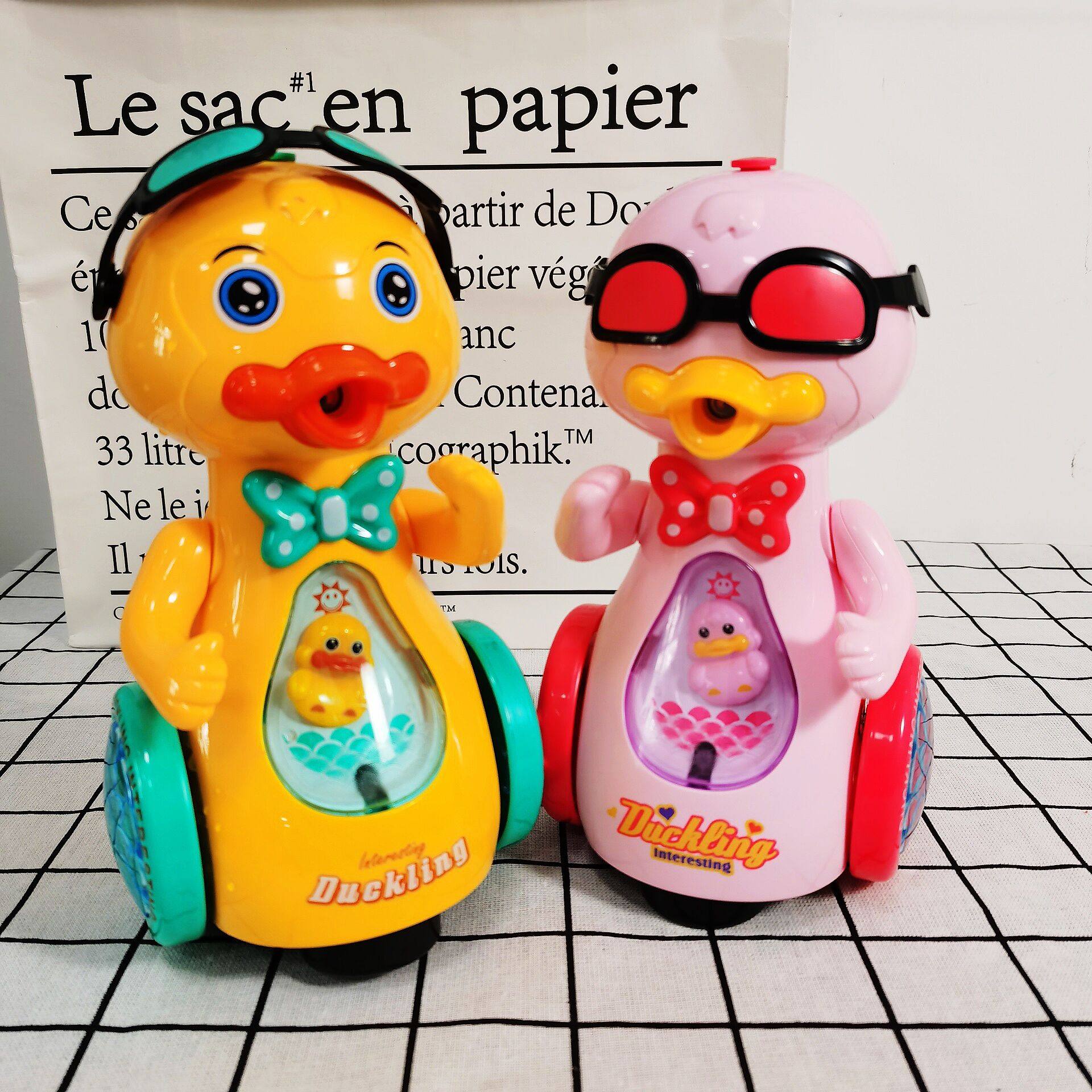 Children Electric Universal Early Education Toy Car Spray Sun Glasses Duck Sound Light Little Yellow Duck Male Girl Baby Toys