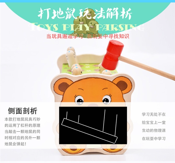 Đồ chơi cha mẹ trẻ bằng gỗ hamster lớn đồ chơi trẻ em câu đố đập gỗ - Khác