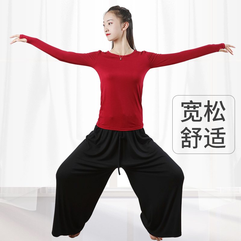 Modern dance practice Costume Women Adults Square Loose Body Classical Dance Chinese Dance Broadlegged Pants Performance Suit