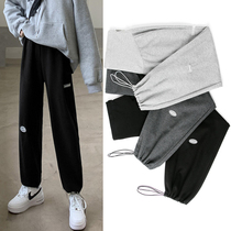 Spring pregnant pants fashion models wear leggings Spring and autumn models tide mom belly slacks loose two-wear trousers