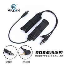 Wadson DBAL-A2 tactical flashlight PEQ15 strong light dual control rat tail line control skin rail M600 remote switch