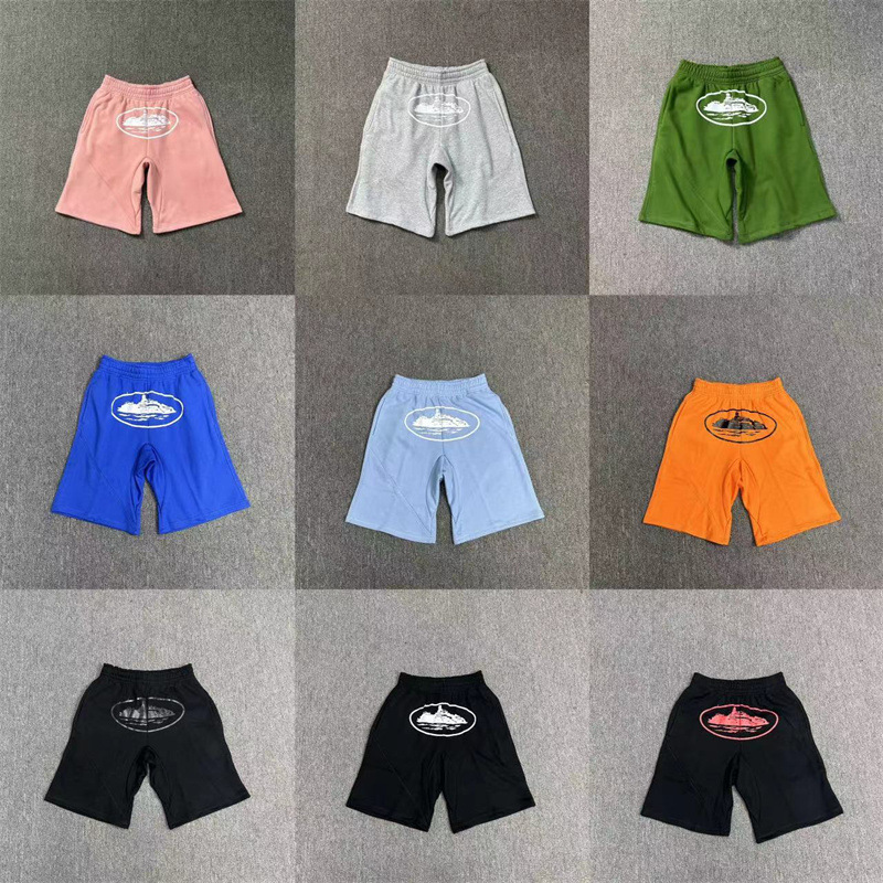 Corteiz American Street Style Alcatraz Print Shorts Summer Loose Five-Point Shorts Unisex Sports Casual Sweatpants