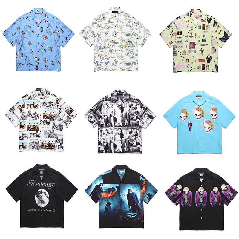 Guangzhou Store Wacko Maria Batman Collaboration Movie Poster Dark Knight Trilogy Short-Sleeved Shirt