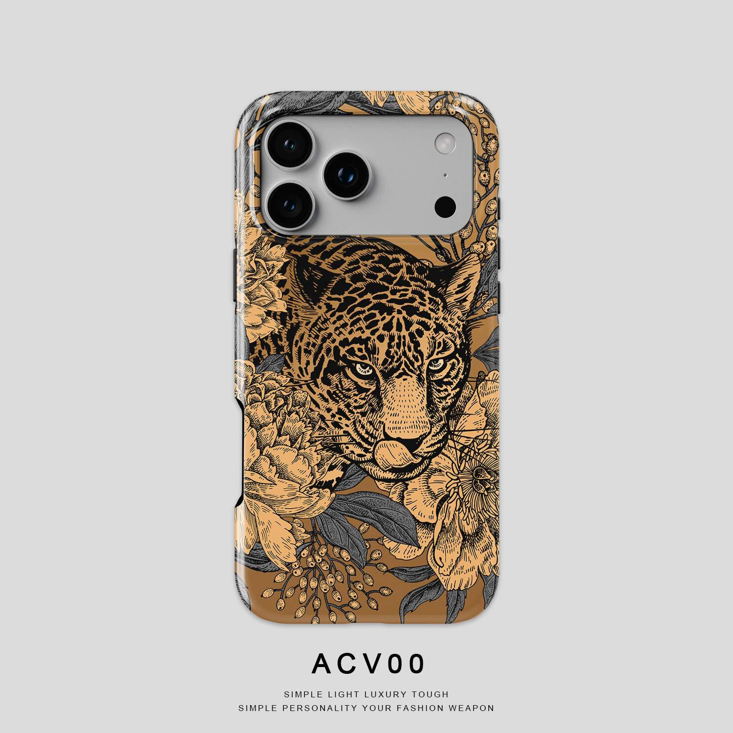 Leopard Floral Artwork 21 iPhone Case