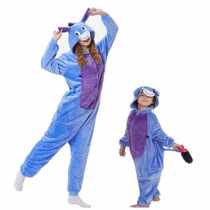 Children Cute Animal Hooded Jumpsuits Adult Warm Pajamas K