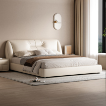 Kaifuni modern simple leather bed master bedroom high-end atmospheric double bed small apartment soft package Italian minimalist