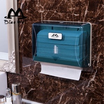 Punch-free toilet wall-mounted plastic square transparent toilet paper box sanitary toilet tissue box toilet paper holder