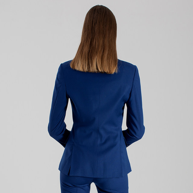 Spring and Autumn Spot Blue Women's One-button Suit Pants Fashion Casual Commuting OL Office Professional Wear