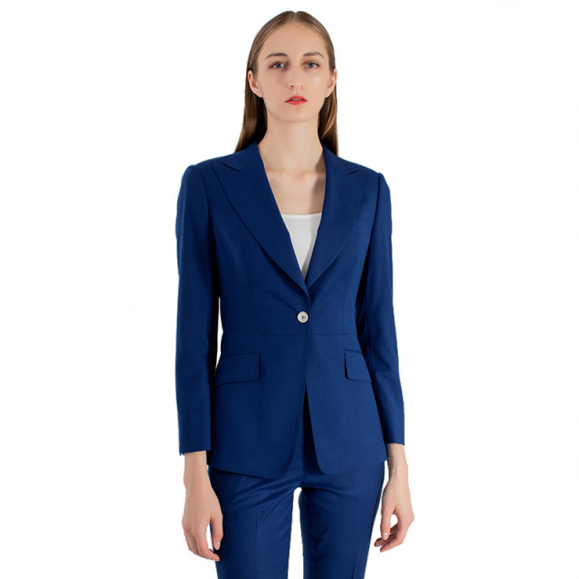 Spring and Autumn Spot Blue Women's One-button Suit Pants Fashion Casual Commuting OL Office Professional Wear