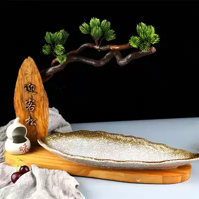Creative public wedding banquet happy event Cold plate solid wood artistic conception dish hotel Chinese characteristics special shaped decoration hot pot tableware