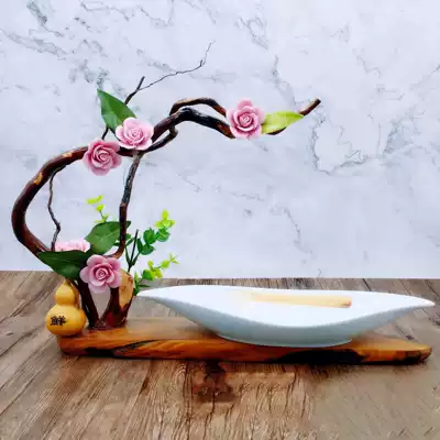 Creative Chinese style root carving private kitchen artistic conception vegetable tableware Leisure Farm hotel dining room New irregular special plate